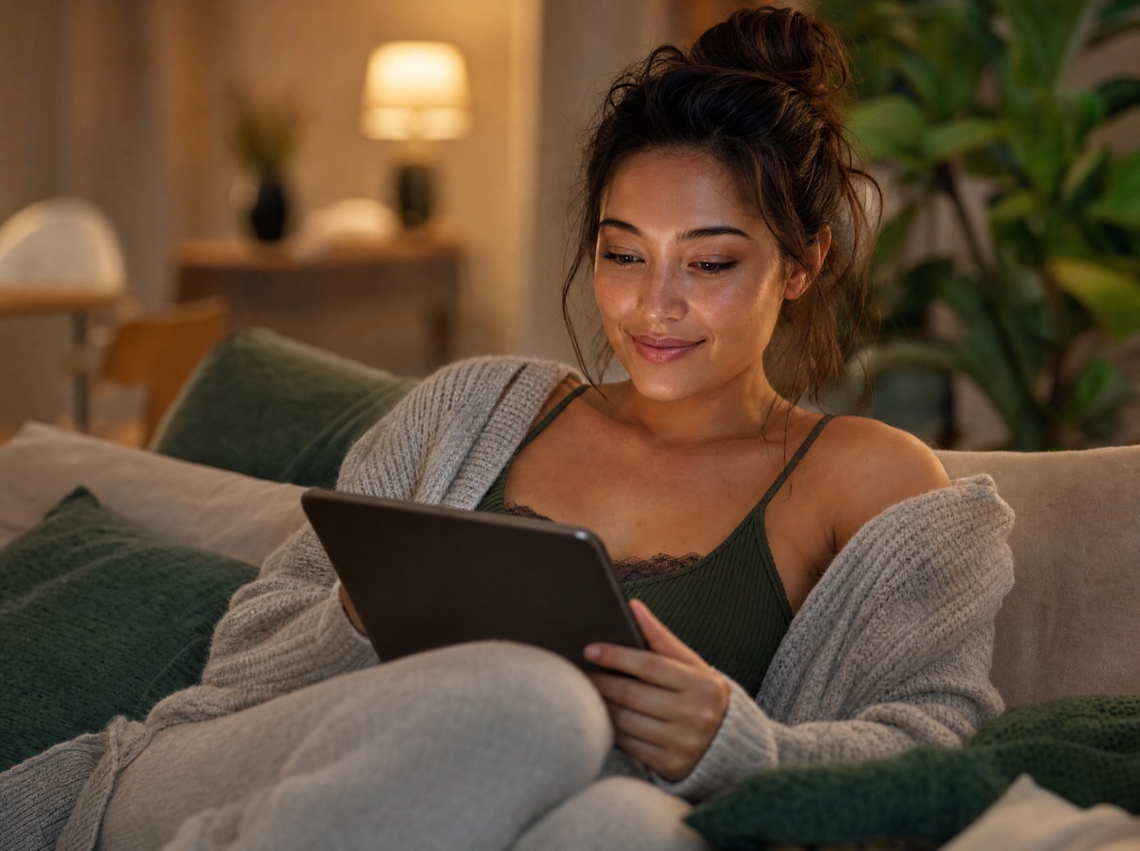 A member enjoying exclusive content at home