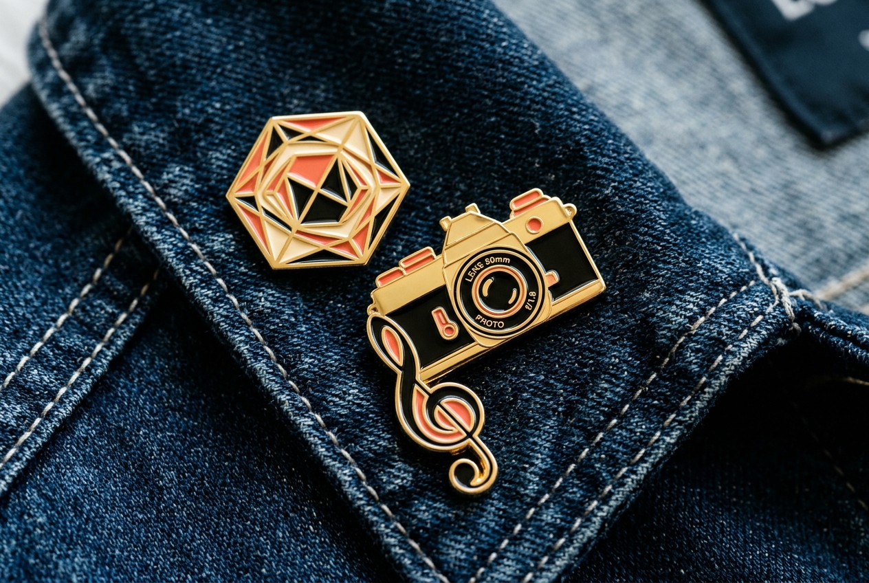 Gold Enamel Pin Set